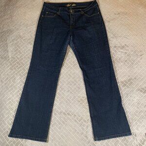 Bill Blass Womens 14 Denim Jeans Blue Boot Cut Dark Wash Rhinestones Stretch